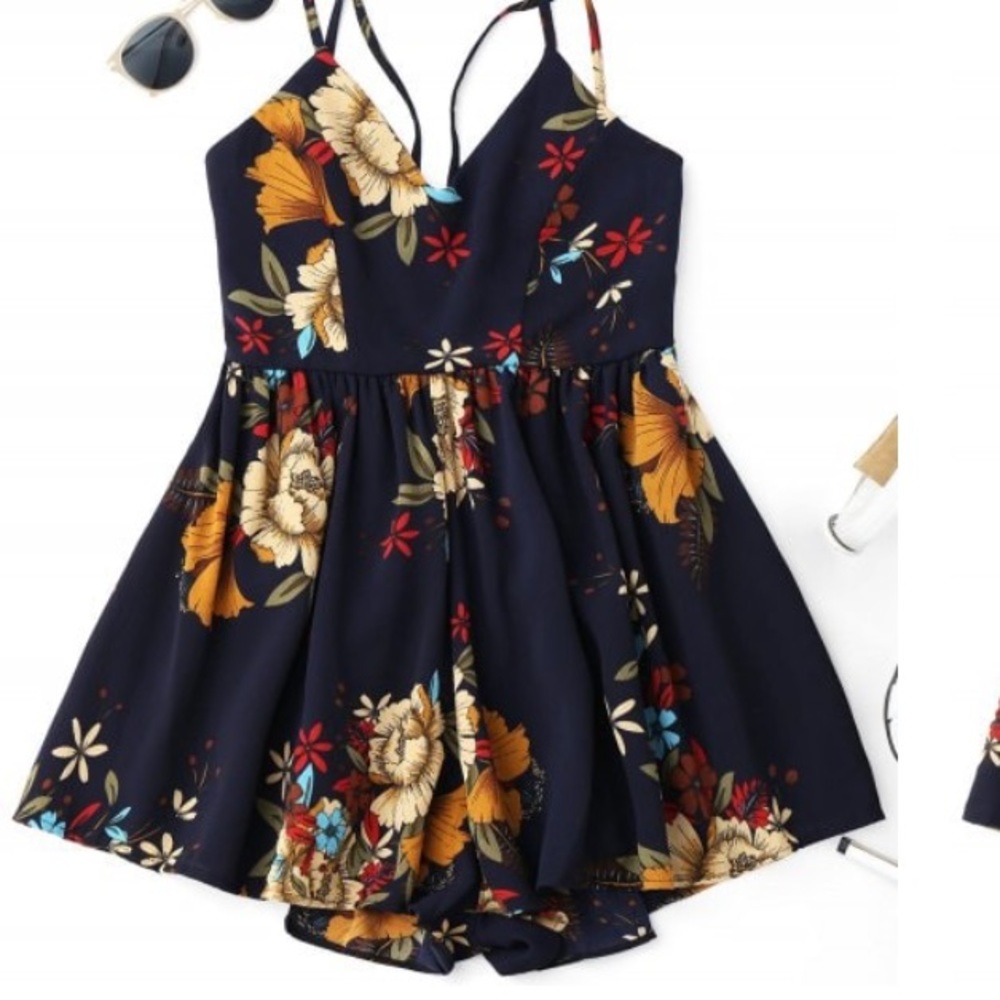 Floral Criss Cross Romper